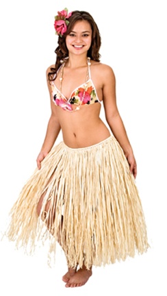Second Life Marketplace - Mapura Hula outfit - Traditional Tiki / Pacific  dancer girl sculpt clothes - grass skirt, lei, attachment, coconut bra