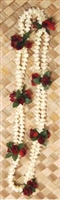 DOUBLE PIKAKE W RED ROSES LEI