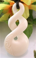 DOUBLE TWIST CARVED BONE MAORI PENDANT