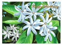 TAHITIAN TIARE GARDENIA BIRTHDAY CARD