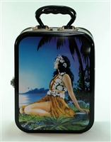 HULA GIRL METAL LUNCH BOX