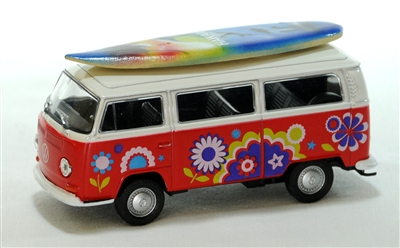 1972 VOLKSWAGEN FLOWER POWER BUS HAWAIIAN COLLECTIBLE SURF CAR