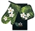 3 PC KITCHEN TOWEL SET - BLACK PLUMERIA PALM