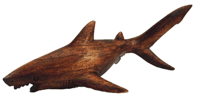 7-1/2" HAND CARVED WOOD SHARK