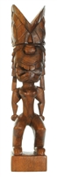 16" HAND CARVED WOOD KU TIKI STATUE