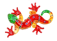 3.75" LONG HAND BLOWN RED GLASS GECKO LIZARD 3.75" LONG HAND BLOWN RED GLASS GECKO LIZARD