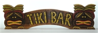 RUSTIC HAND PAINTED CURVED WOOD TIKI BAR SIGN