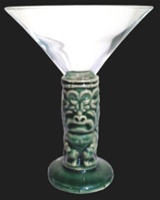 Tiki Tini Martini Glass- Green