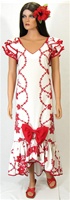 WHITE & RED HOLIDAY MUUMUU - SIZE 8