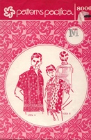 VINTAGE UNCUT MEN'S ALOHA SHIRT PATTERN - SIZE MEDIUM - Pacifica 8006