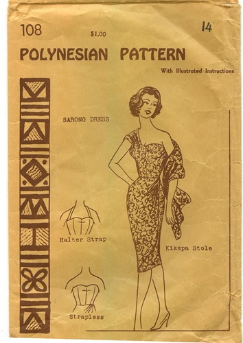 Vintage hawaiian cheap dress patterns