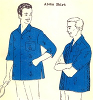 VINTAGE MEN'S ALOHA SHIRT PATTERN - SIZE LARGE - Polynesian 129