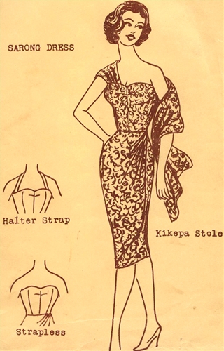 RARE UNCUT VINTAGE SARONG DRESS PATTERN SIZE 12 Polynesian 108