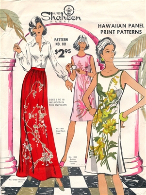 VINTAGE UNCUT ALFRED SHAHEEN PANEL PRINT PATTERN SIZE 6-18