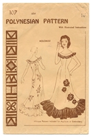 RARE VINTAGE UNCUT FITTED HAWAIIAN DRESS PATTERN - SIZE 14 - Polynesian 107