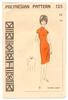 VINTAGE 1950's ASIAN SHEATH DRESS PATTERN - SIZE 14 - Polynesian 125