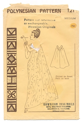 VINTAGE UNCUT WATERFALL BACK DRESS PATTERN - SIZE MEDIUM - Polynesian 121