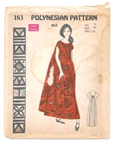 VINTAGE UNCUT WATERFALL BACK DRESS PATTERN - Size 14 - Polynesian 183