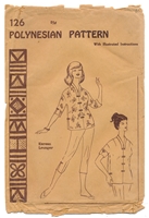 RARE VINTAGE UNCUT KOREAN LOUNGER OUTFIT PATTERN - SIZE 14 - Polynesian 126