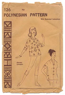 RARE VINTAGE UNCUT KOREAN LOUNGER OUTFIT PATTERN - SIZE 14 - Polynesian 126