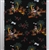 TROPICAL SANTA CLAUS & REINDEER FABRIC - BLACK BACKGROUND